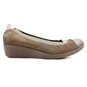 Clarks Artisan Metallic Brown Dress Casual Wedge Heel Shoes Women's 6.5 M